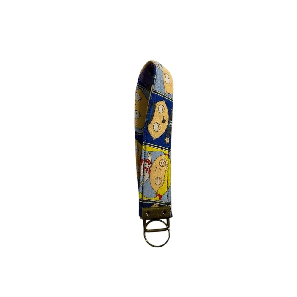 Handmade Family Guy Stewie Griffin Fabric Keychain Wristlet